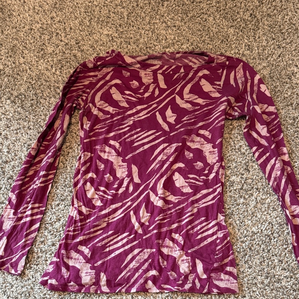 Mossimo Women's Long Sleeve Patterned Crewneck Top - Pink